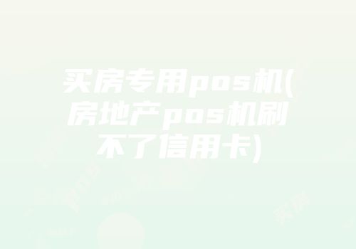買房專用pos機(房地產(chǎn)pos機刷不了信用卡)